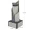 34.5" Light Gray Fiberglass 2-Tier Geometric Fountain with LED Light